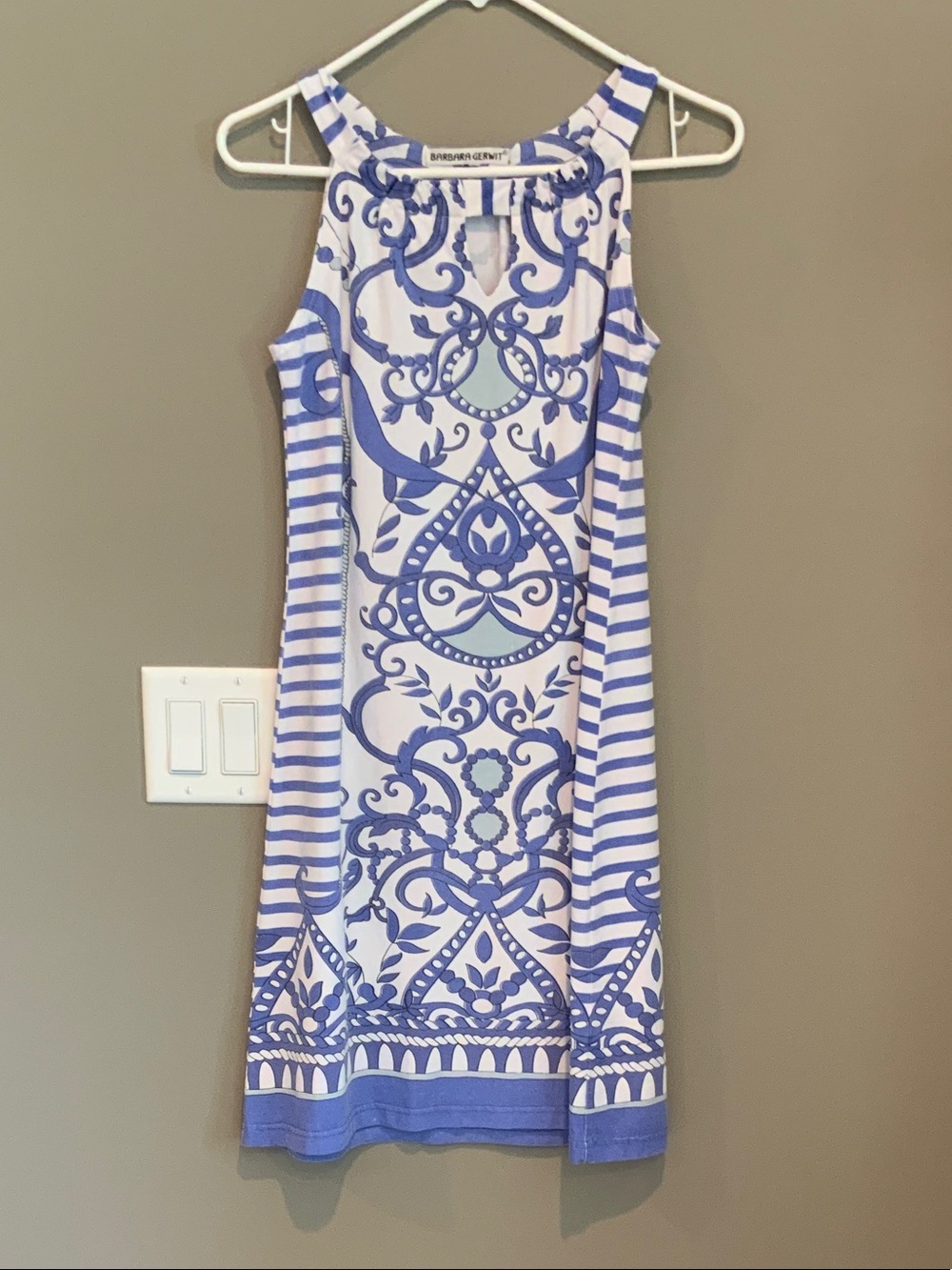 Sleeveless Printed Halter Midi Dress by Banana Republic — Blue/White